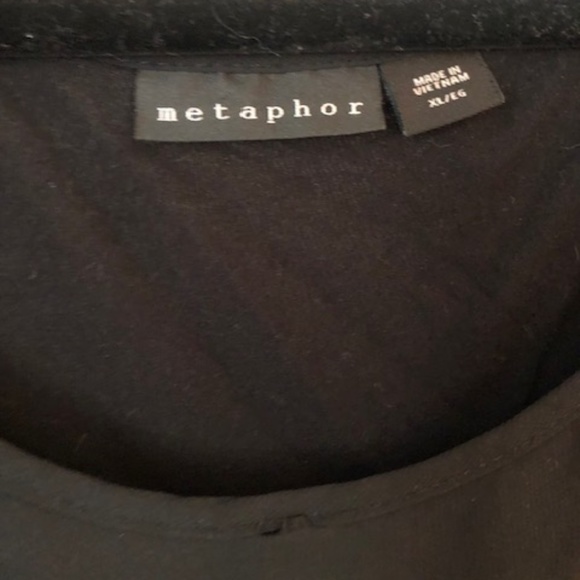 Metaphor Sheer Black Blouse with lining Size XL - Picture 2 of 8